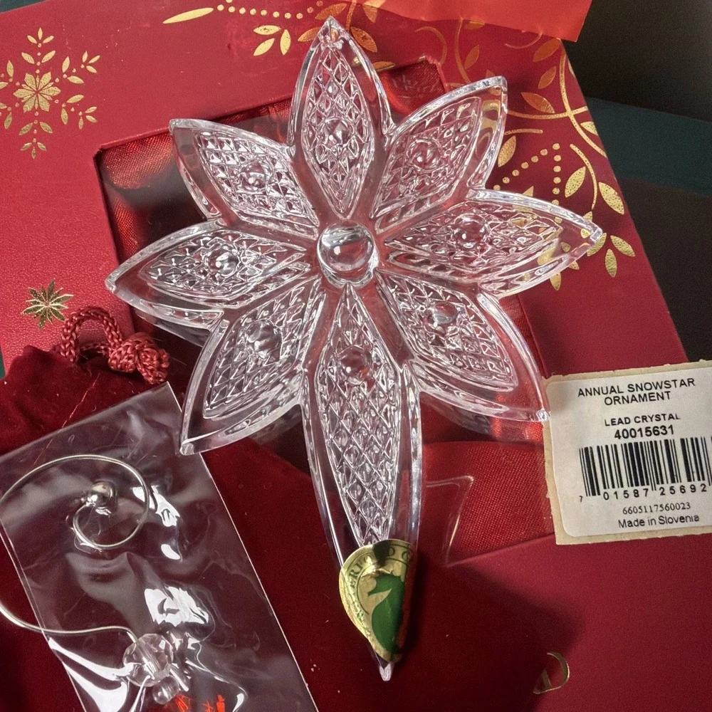 Waterford Crystal Snowstar Annual Ornament In Box Christmas Holiday